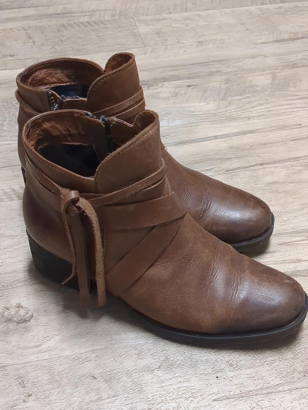 Born Brown Leather Heel Boots EU 37